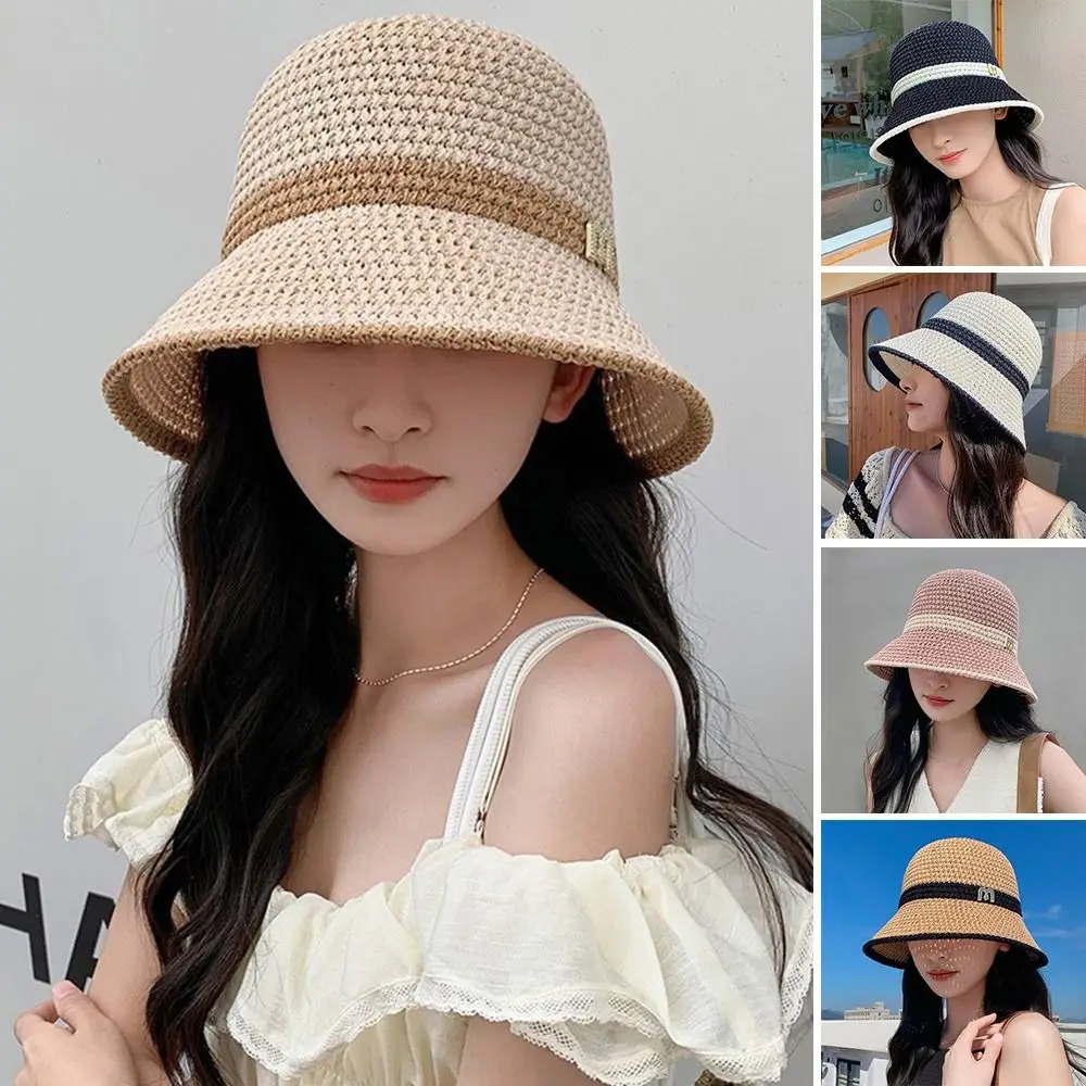Big Visors Atmungsaktiver Fischerhut aus Baumwolle und Leinen, Strandkappe für Damen und Mädchen