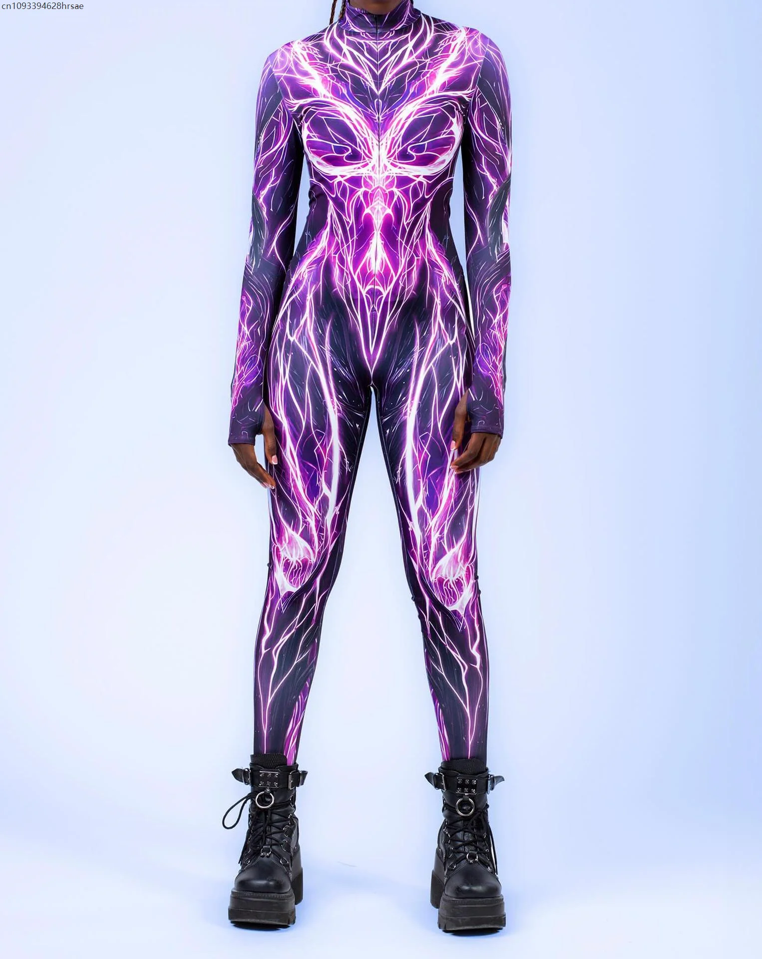 

Women Cool Cyber Cosplay Jumpsuit Punk Bodysuit Party Zentai Suit Halloween Festival Rave Outfit Aerial Yoga Clothes