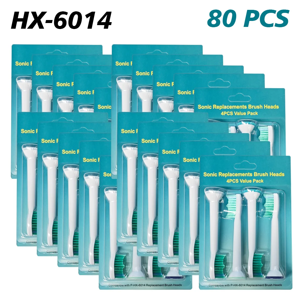 80pcs/lot Wholesale Electric Toothbrush Head Replacement For PHILIPS Model HX3 HX6730 HX9342 Sonicare R710 RS910 RS930 HX6781