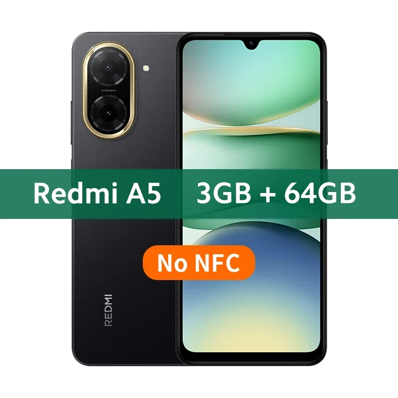 Xiaomi Redmi A5 Global Version Smartphone 6.88" Large Screen 32MP AI Dual Camera UNISOC T7250 Processor 15W Fast Charging