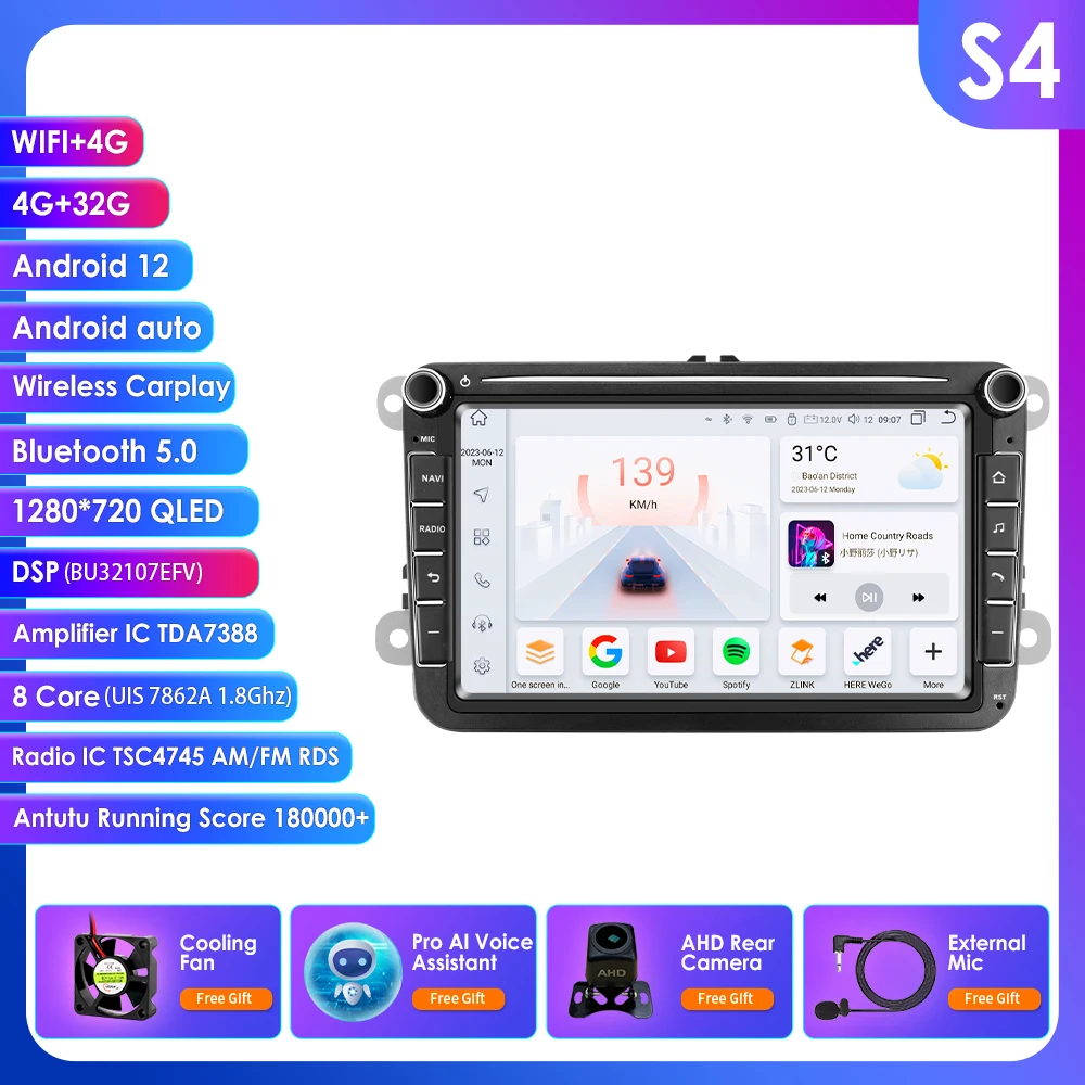 8"7862 Carplay Android autoradio voor VW GOLF 5 POLO Sedan PASSAT B6 CC Radio TOURAN SCIROCCO CADDY Jetta Skoda Seat Multimedia