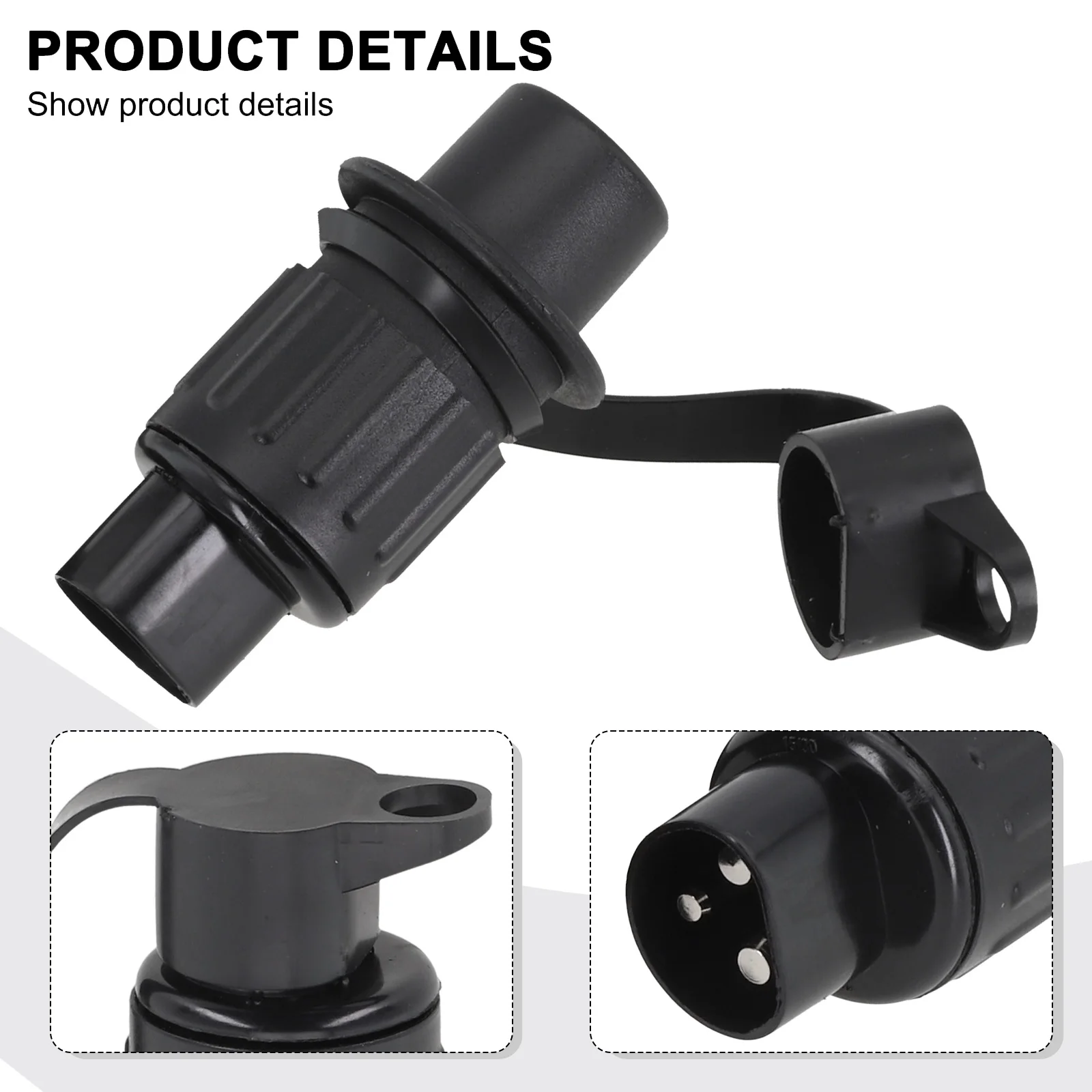 

12 В 3-контактная розетка для электрического кабеля с силиконовой водонепроницаемой резиновой прокладкой и рейтингом IP68 для прицепа и каравана