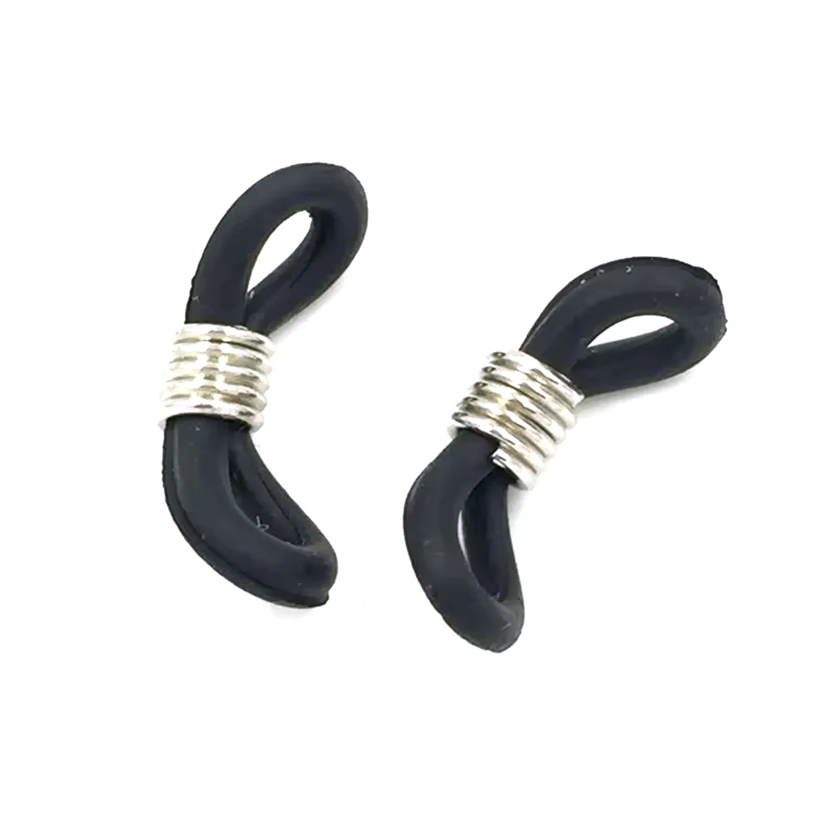 500Pcs Connectors Black Rubber For Glasses Holder Necklace Chain Jewely DIY Finding 18x7mm