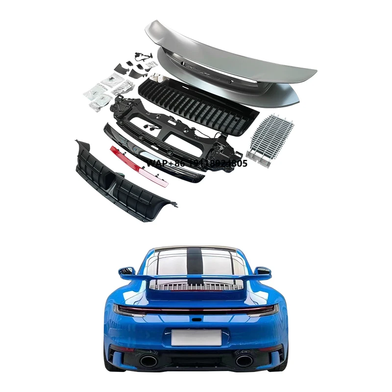 For PAG 911 2020-2023 Sport Design Spoiler 992 Constant Wind Fixed Tail Spoiler Rear Upgrade New Condition Fog Light Bumper