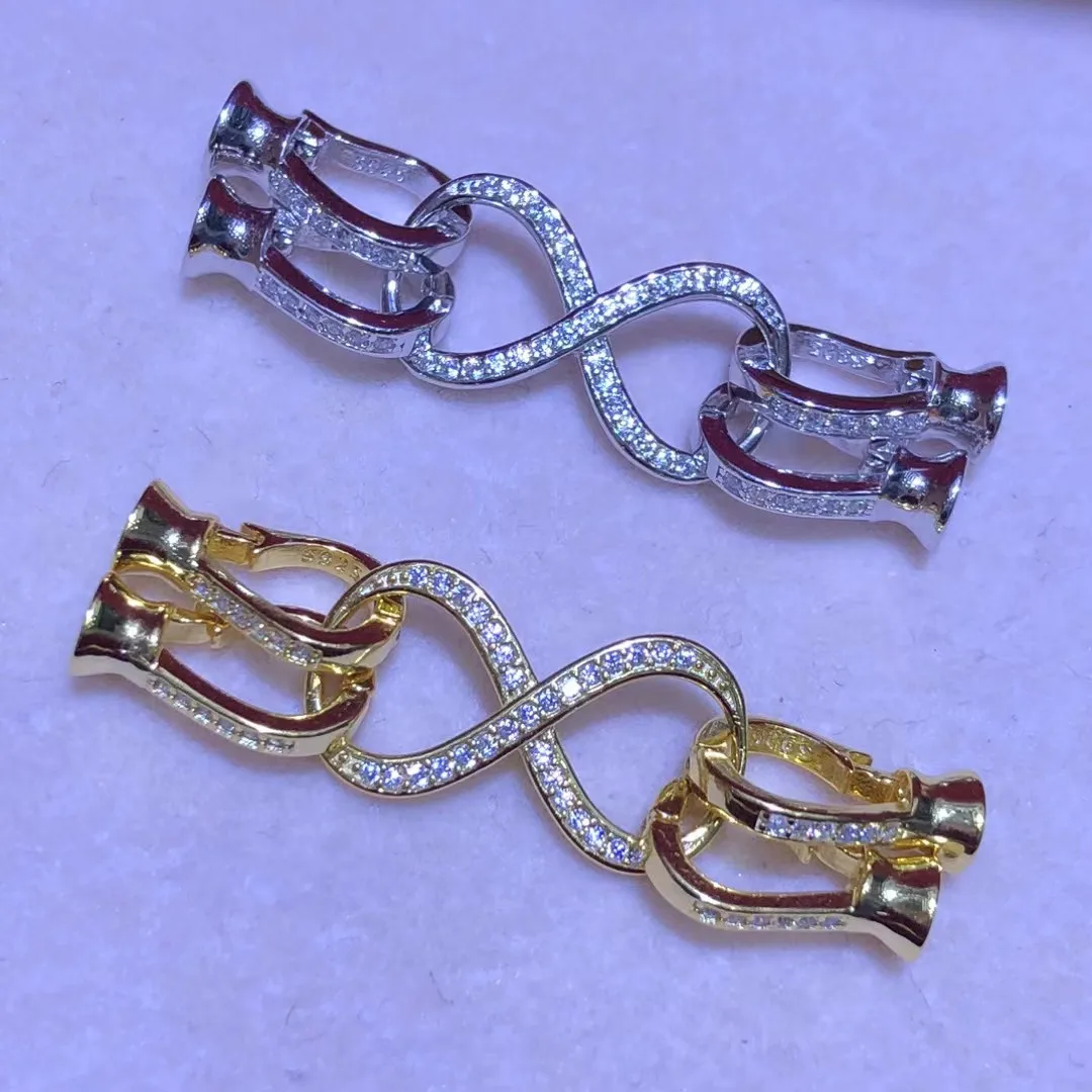 

Wholesale Two Rows DIY 925 Sterling Silver Necklace Bracelet Clasp Hook Accessories for 5-10mm Pearls 5pcs/lot