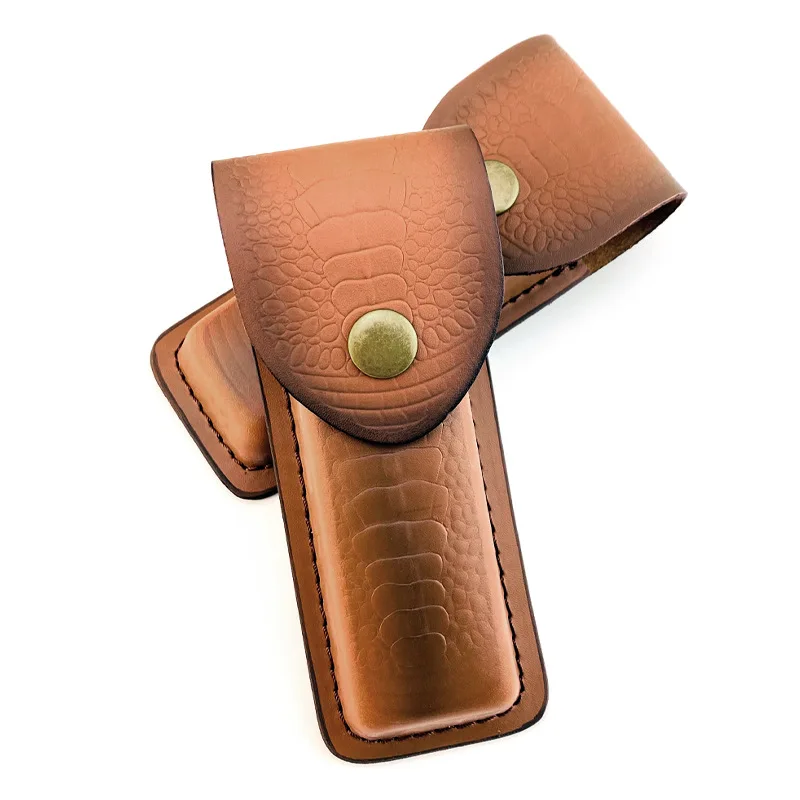 134MM Inner Length Folding Knife Cowhide Scabbard Cow Leather Sheath Swiss Army Knives Pliers Tools Cover Pouch Storage Bag view 2