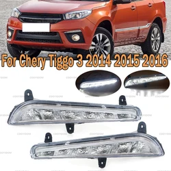 For Chery Tiggo 3 2014 2015 2016 Car Front Bumper Daytime Running Light Assembly LED Driving Daytime Running Lamp Fog Light DRL