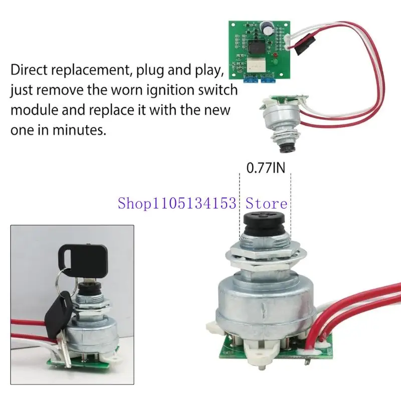 Ignition Switches with 2 Keys for Garden Tractor 415 Starter Ignition Switches Module AM136681 Replacement Part