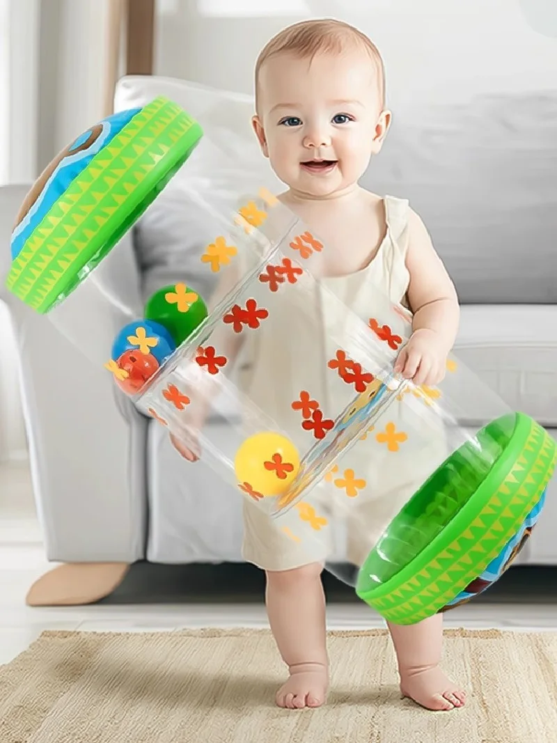 Rodillo inflable para gatear para bebés, sonajeros de juguete, juegos para el desarrollo de bebés de 6 a 12 meses, juguete para gatear, juguetes educativos para hacer ejercicio