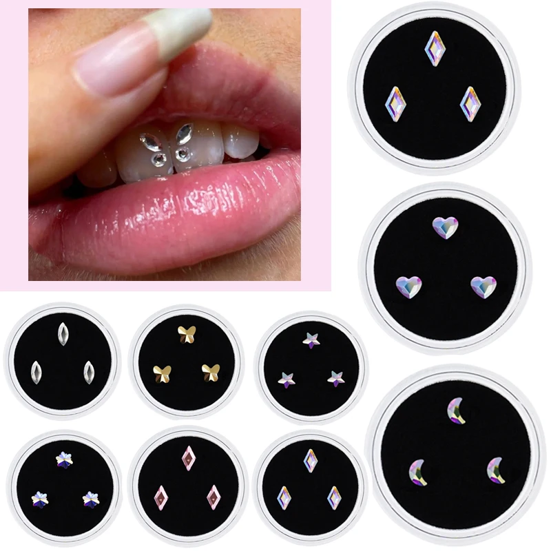 Dental Teeth Gems with Box Beauty Diamond Jewelry Crystal Decoration Fashion Cute Charming Tooth Ornaments Tooth Gems Bur