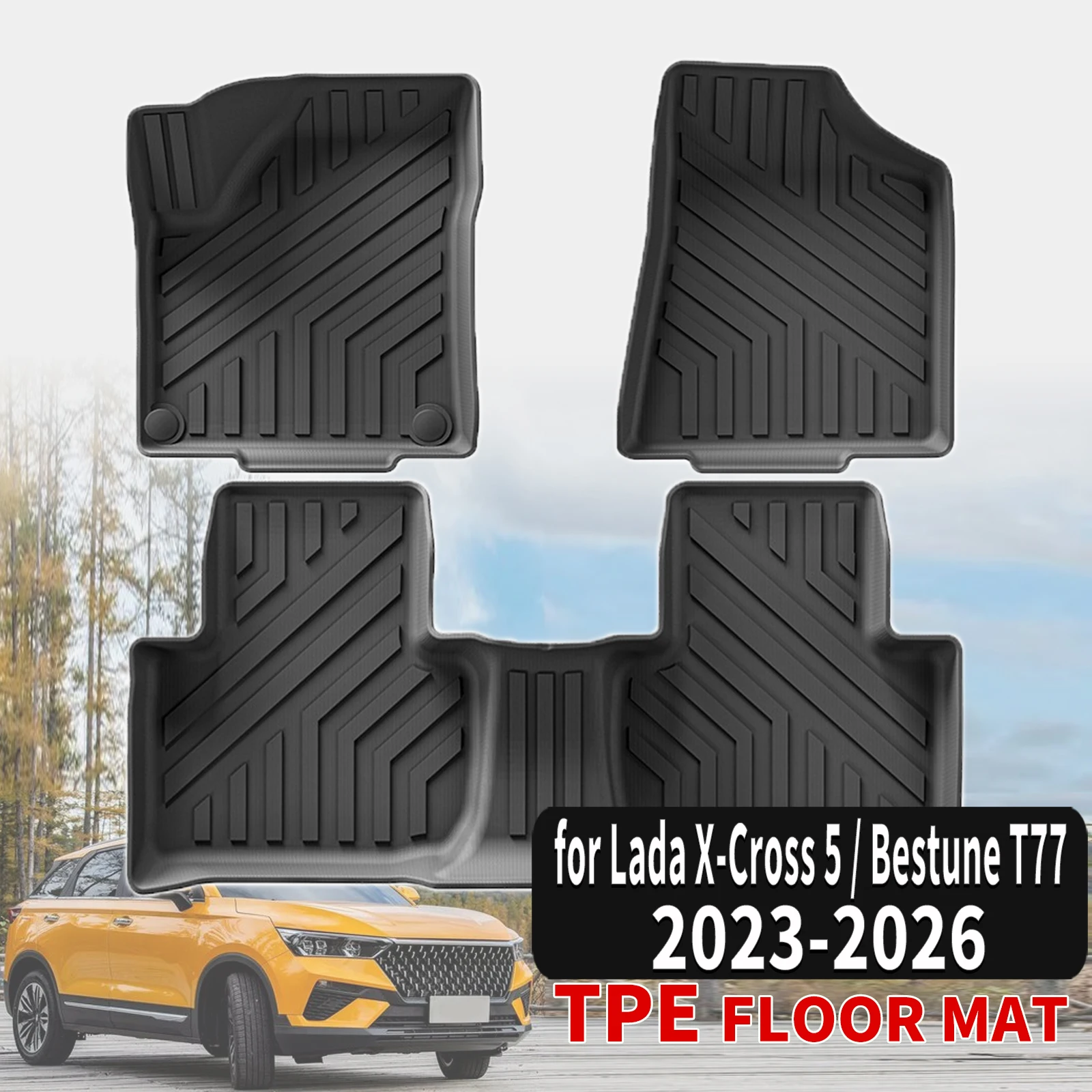 

for Lada X-Cross 5 / Bestune T77 2023 2024 2025 2026 3D Maxpider Style TPE All-Weather Floor Mats Accessories