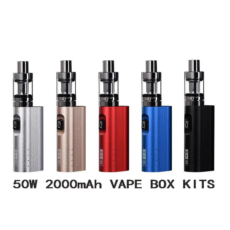 

Original HT 50 Electronic Cigarette Mods Kit 2200mah 50W E-Cigarette Box Mod 510 Thread 2.0ML Tank Electronic Hookah Vaper Pen