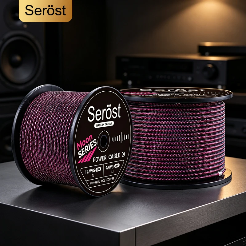 Serost Moon HiFi Audio OCC Single Crystal Copper Cable 9AWG 12AWG for DIY Amplifier Power Speaker Connection Cable