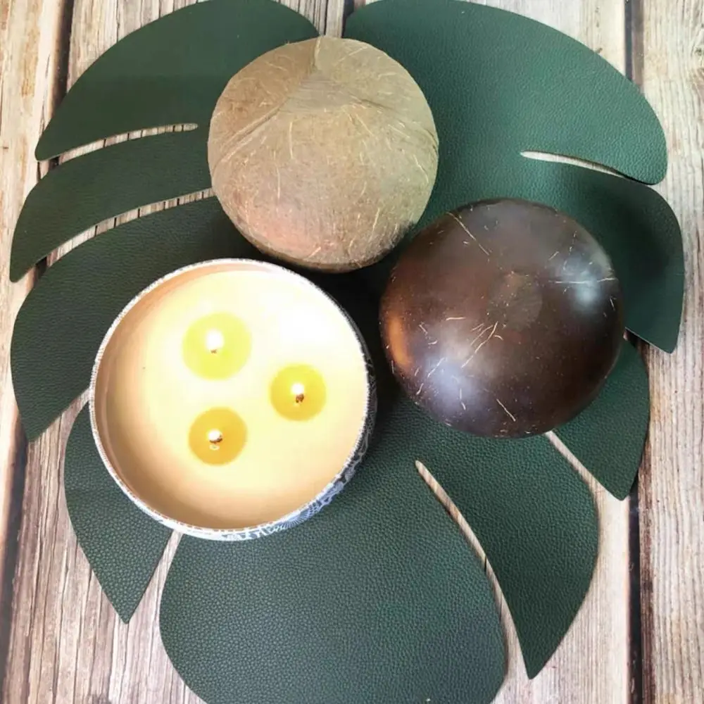 Home Crafts Making Natural Coconut Shell Bowls Wood Creative Decorative Bowls Candle Container