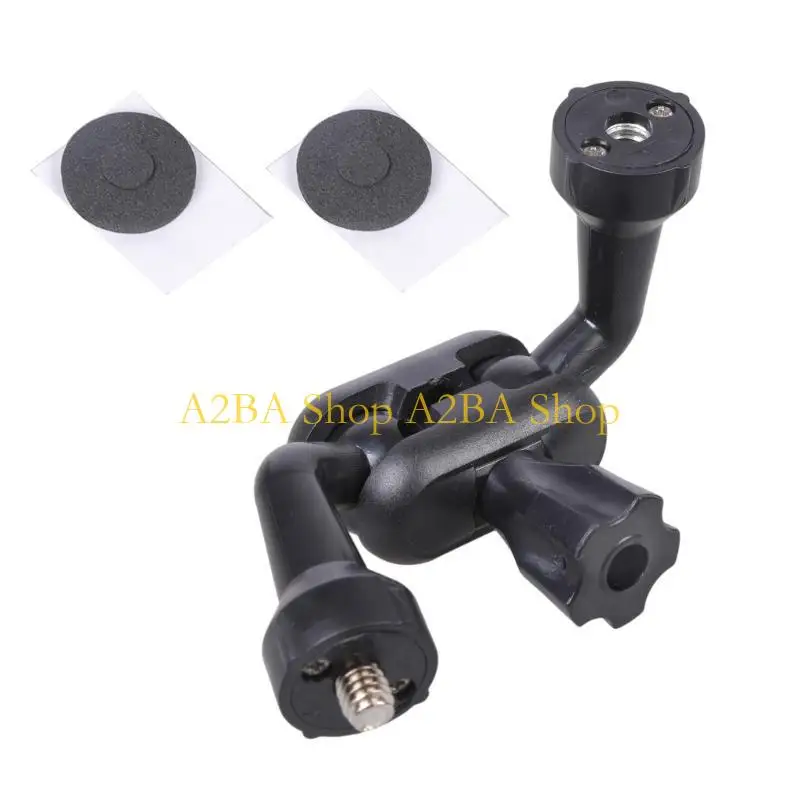 A2BA 12cm 360 Rotating Adapter Double 1/4-20 Thread For Camera Microphones Equipment
