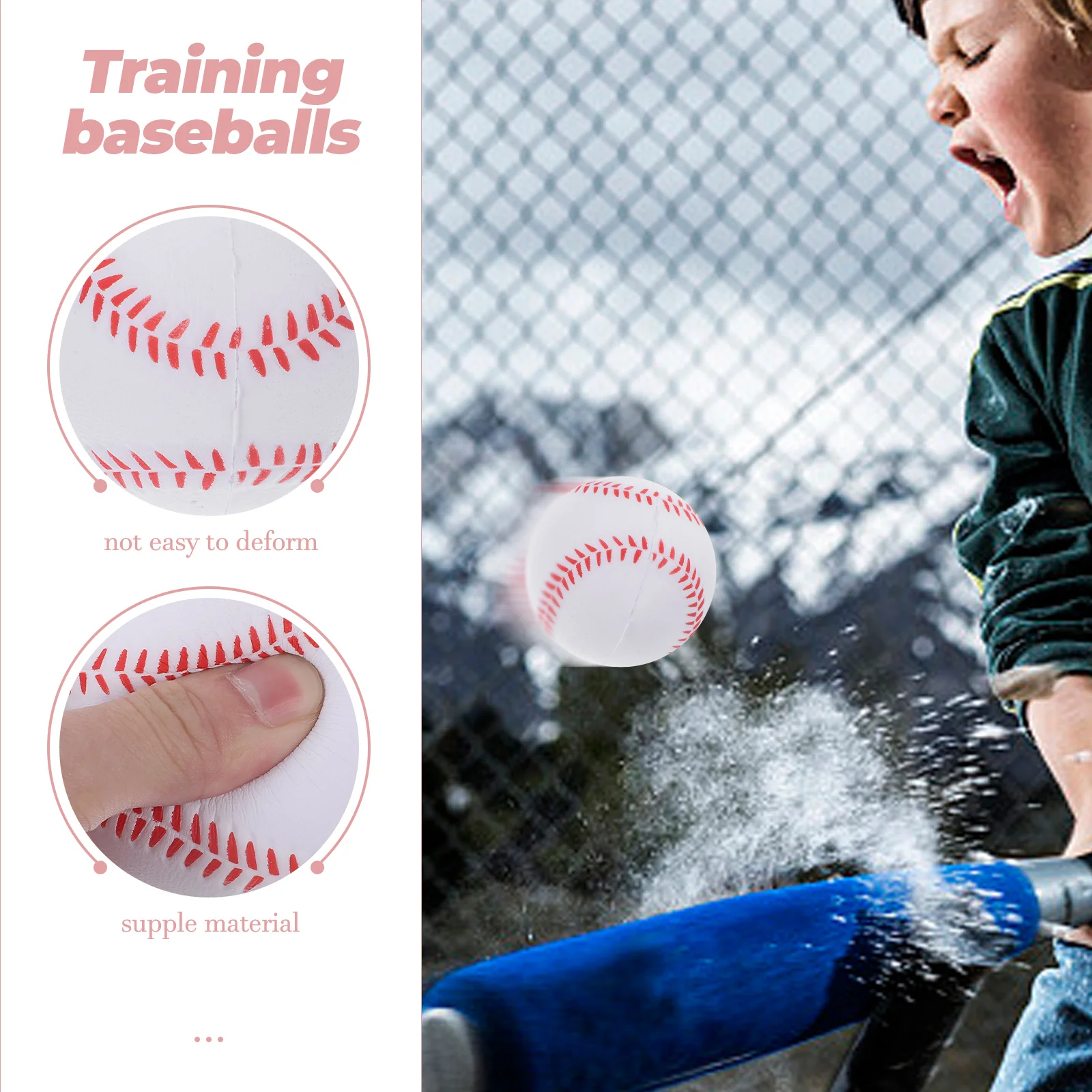 

12pcs Soft Baseball PU Training Balls Bouncy Elastic Yellow Kids Outdoor Indoor Toys Fun Sports Games