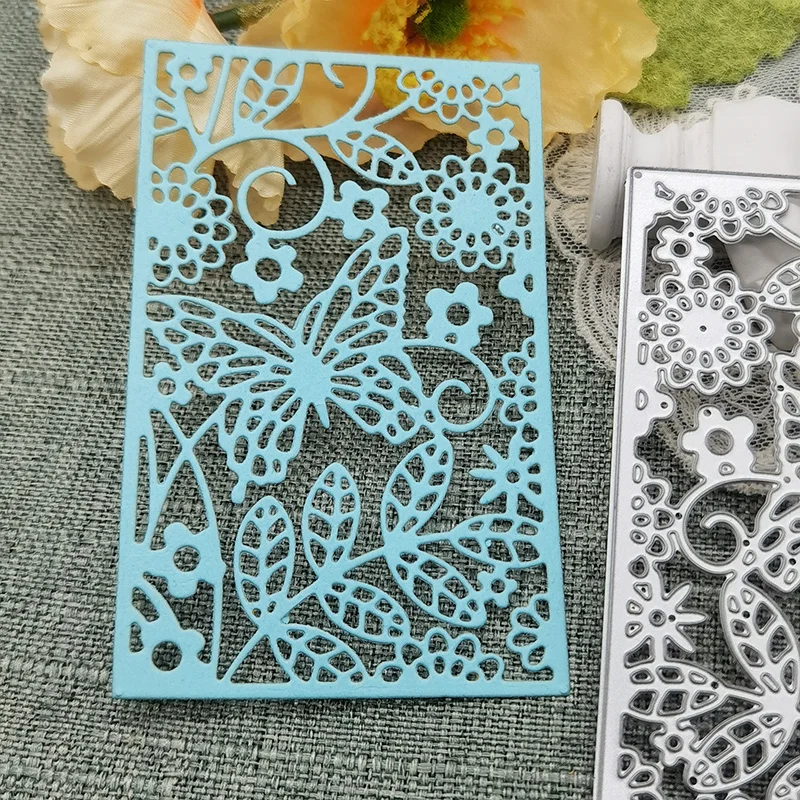 Butterfly Flower Background Cutting Dies Embossing Handicrafts Mold Scrapbook Paper Craft Knife Mould Blade Punch Stencils Dies