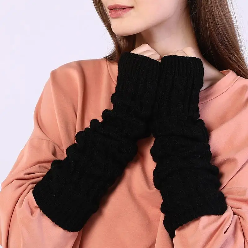 Kreative 8 Twist Arm Wärmer Frauen Winter Lange Finger Handschuhe Modische Dekorative Arm Hülse Outdoor Sport Handschuhe