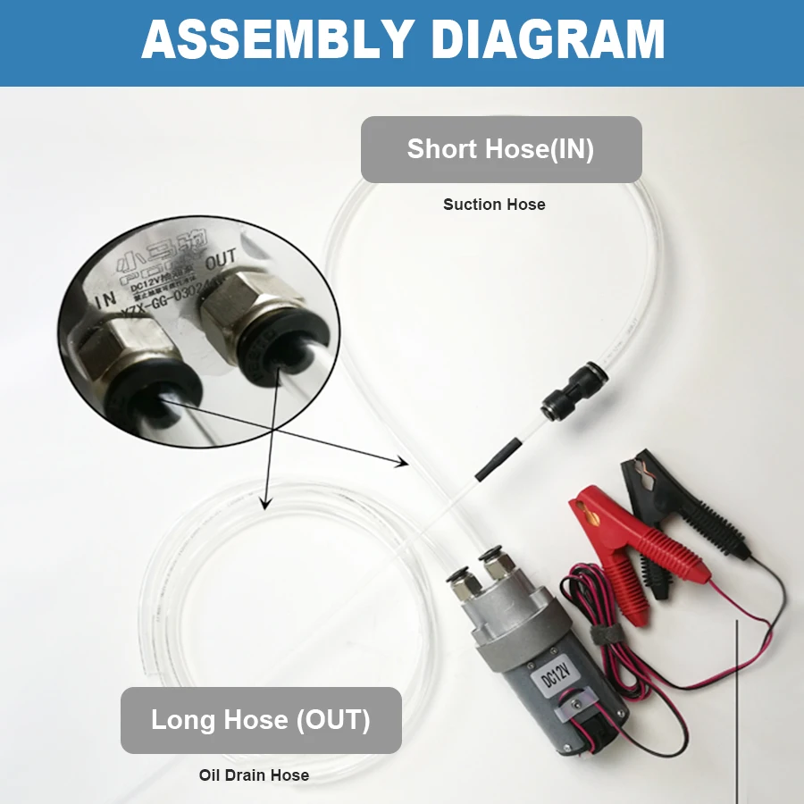 12V Car Engine Oil Receiver Oil Change Pump Suction Pump Oil Pump Miniature Strong Suction Self-priming Pump