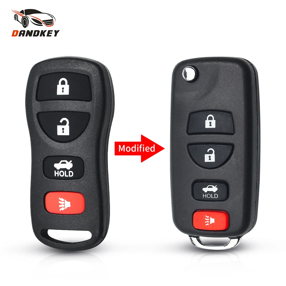 

Dandkey For INFINITI G35 I35 350Z Remote Key Shell Case Folding Flip For Nissan Sentra Altima Maxima 02-06 Fob Modified 4 Button