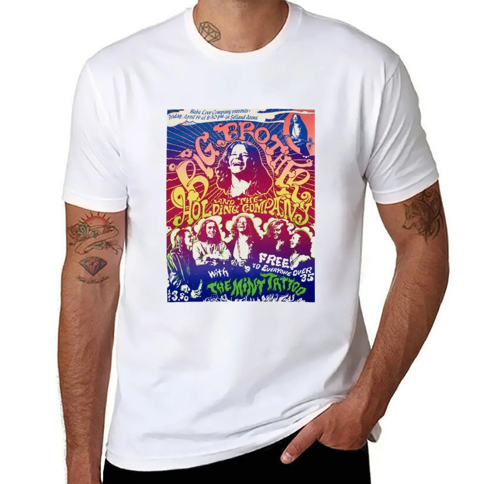 

big brother and the holding company T-Shirt men t shirt cotton 100% t shirts for man pack white T-Shirt