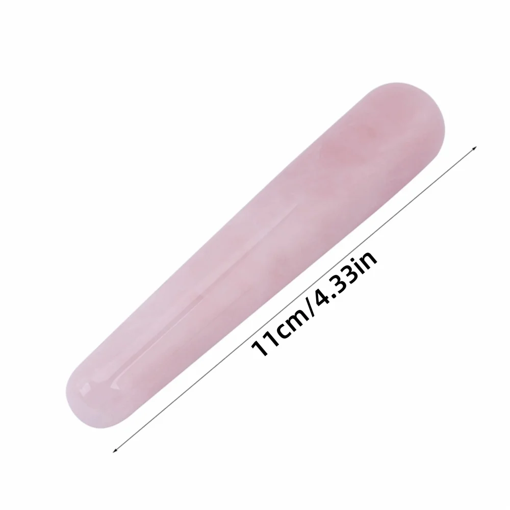 Quartz Crystal Face Massage Wand Smooth Surface Acupressure Crystal Massage Wand Pink Quartz Massage Stick Facial Body Caring view 6