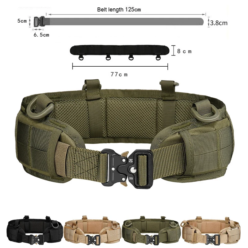 Tactics Belt Men Molle Battle Belt Combat Hunt Waist Bag Belt Set Adjustable