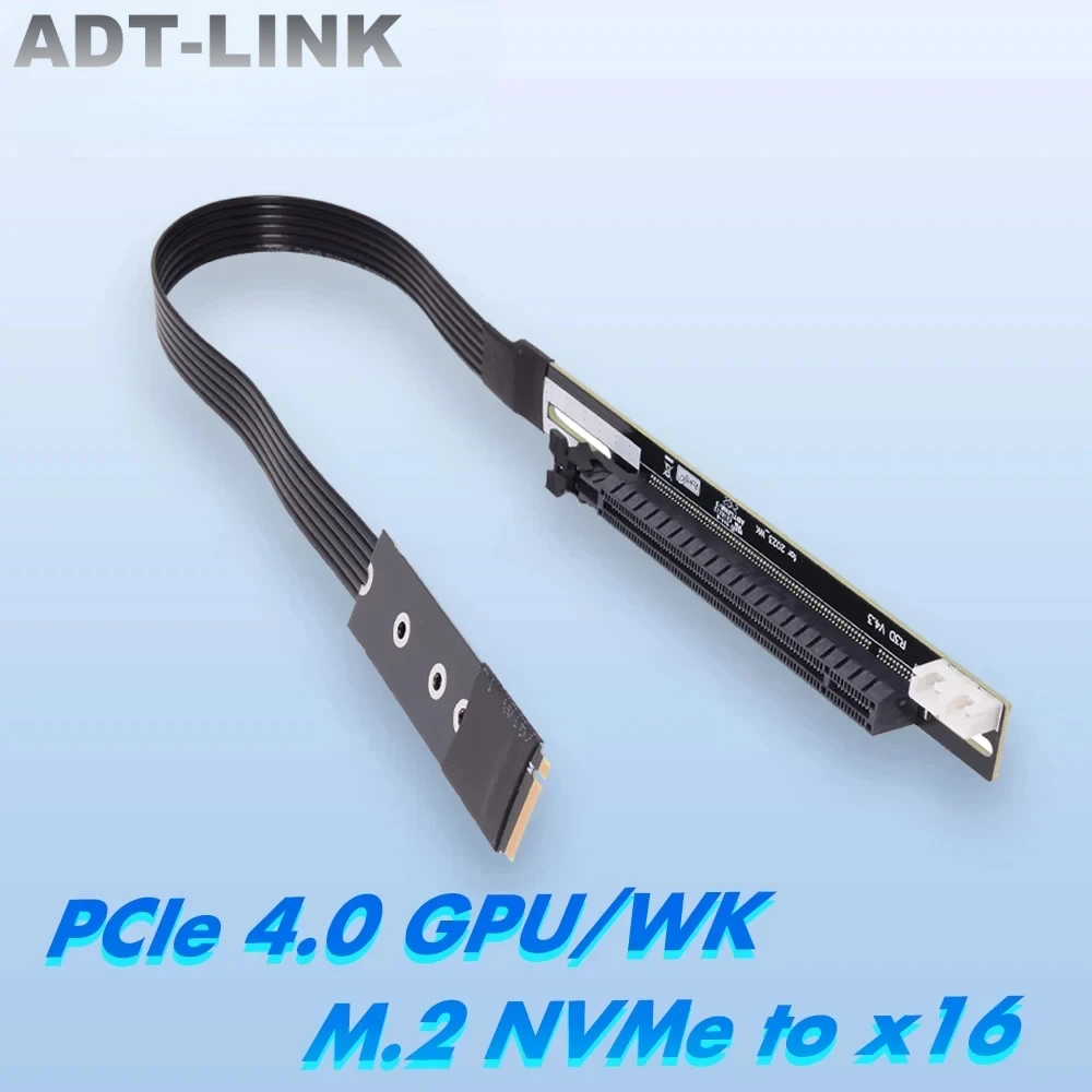 ADT-Link M.2 NVMe to PCI-E 4.0 x16 Extension Gen4 SATA Power Cord Jumper Mining Cable GTX RTX NVIDIA AMD GPU Graphics Video Card