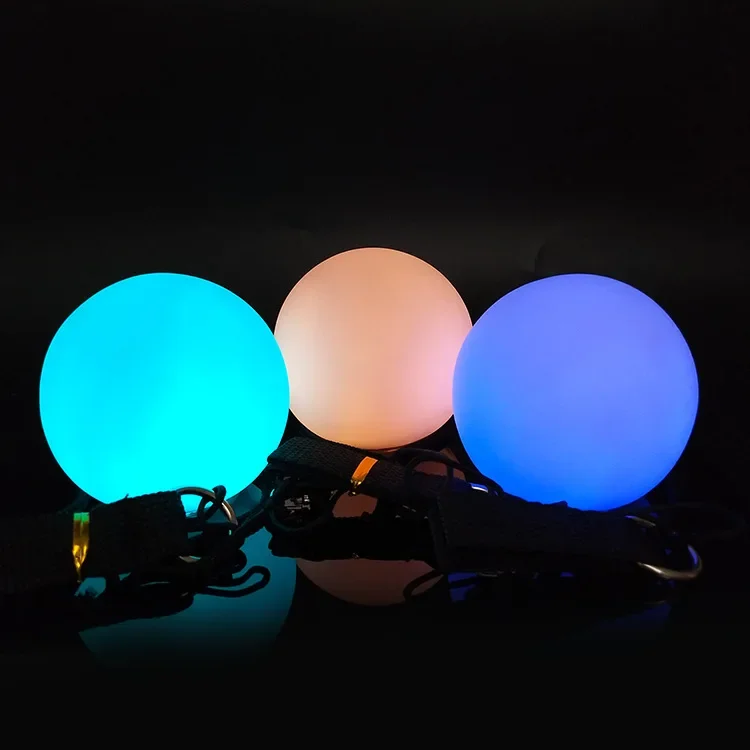 1PC luminous LED POI throwing ball for professional belly dance stage props and performance accessories