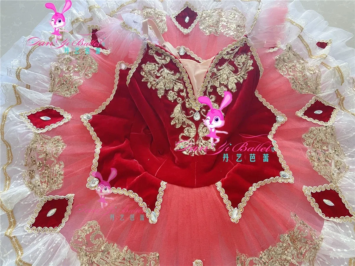 Danyi Girls' Red Pachita repertoire Competition Ballet dress performance dress tutu disk skirt Children's Day