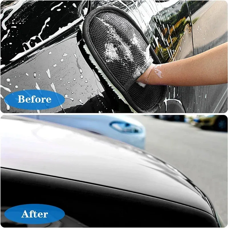 1/10Pcs Car Cleaning Sponge Glove Car Polishing Washing Mitt Gloves Microfibre Wash For Automotive Kitchen Homes Cleaner Wool image 4