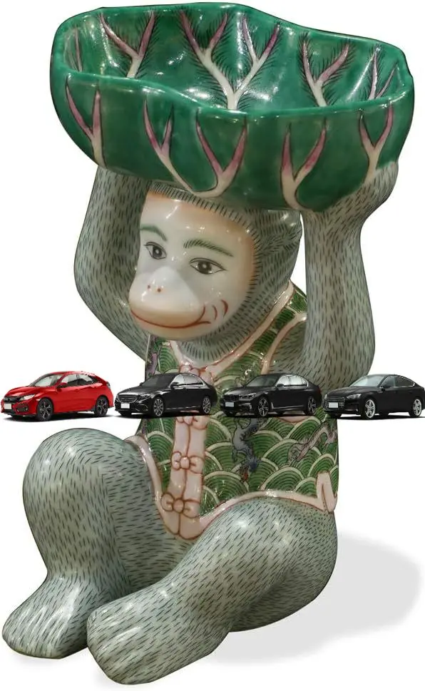 

China Furniture Online Porcelain Monkey Chinese Figurine with Lotus Soap Dish