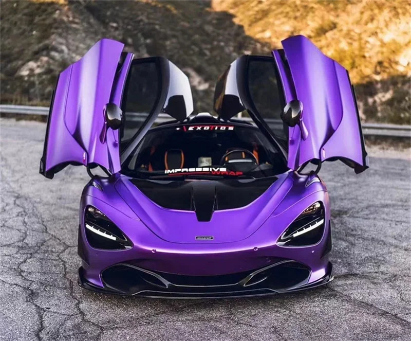 

For McLaren 720s High-gloss Carbon Fiber V-style Front Lip Spoiler Rear Lip Rear Diffuser Side Skirt Tail