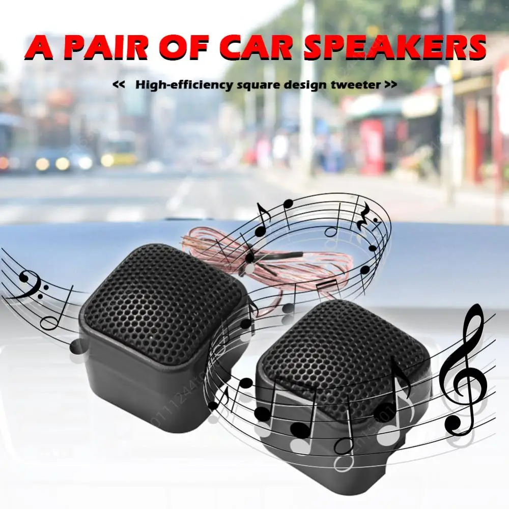 1 Pair TP-004A 500W Car Tweeters Mini Square Audio Speaker High Frequency Car Audio Stereo Speakers 12V DC Universal Loudspeaker