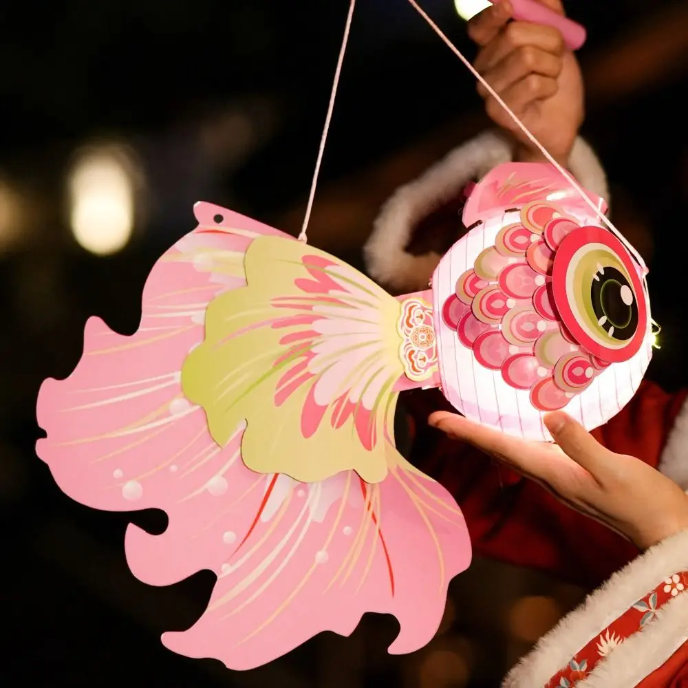 Goldfish Goldfish Lantern Glowing Handmade Mid-Autumn Festival Lantern DIY DIY Handcrafts Paper Chinese Glowing Lantern
