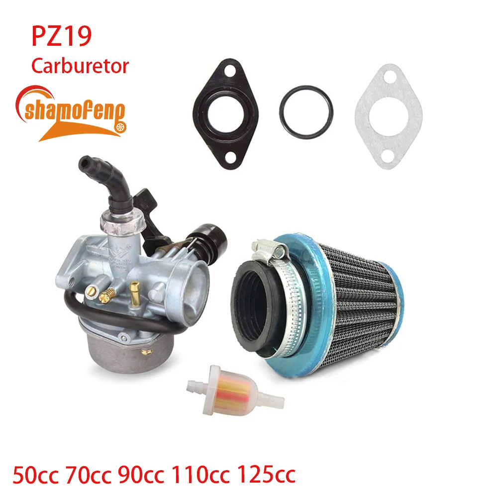 

ATV PZ19 Carburetor Kit With Fuel Filter And Air Filter For 50cc 70cc 80cc 90cc 110cc 125cc ATV Scooter CRF