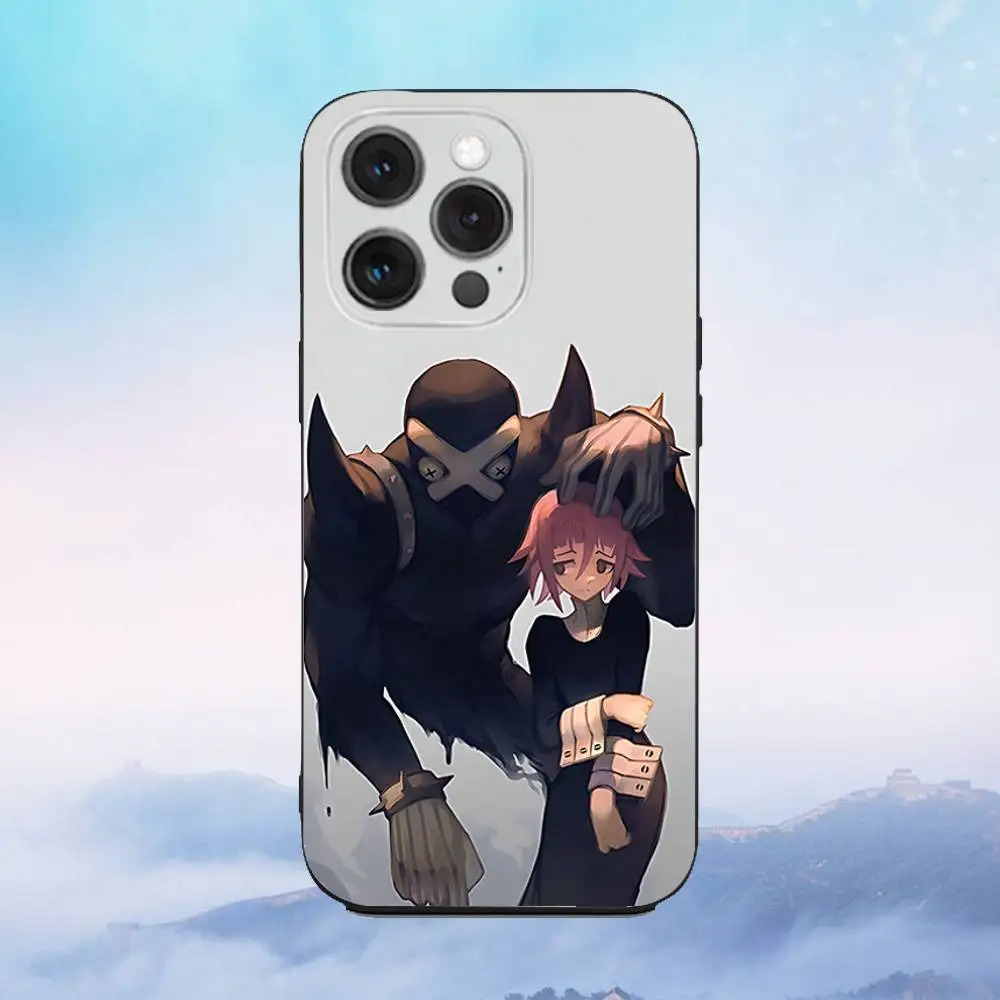 S-Soul Crona E-Eater Anime Capa de telefone para iPhone 17,16,15,14,13,12,Pro,Max,Plus,E,SE4,Air,Mini Capa macia preta