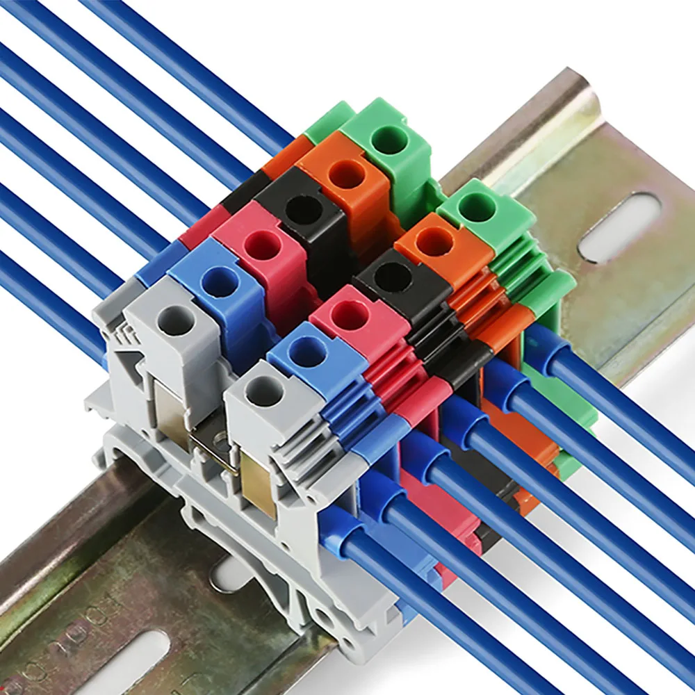 10Pcs UK2.5 Cable Connector UK 2.5 Screw Electric Termin 2.5mm Wire Electrical Connector Din Rail Terminal Block UK2.5B