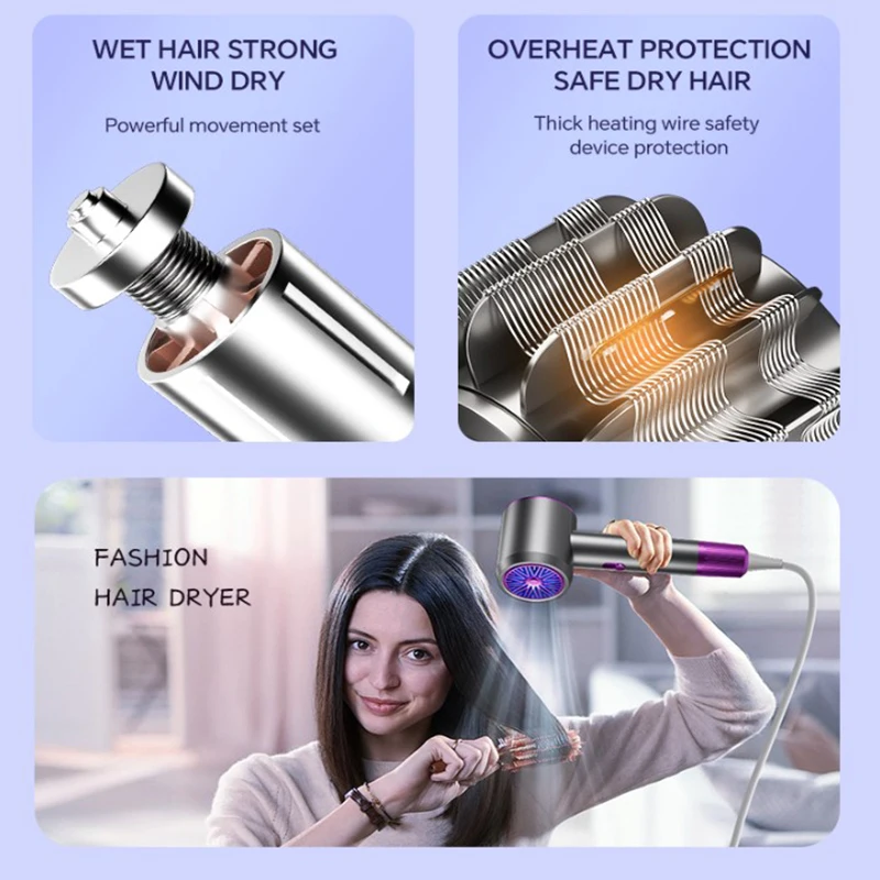 Xiaomi High-Speed Hair Dryer High-power Blue Light Negative Ion Home Salon No Damage Hair Hair Dryer Appliance Us Uk Eu Plug-In