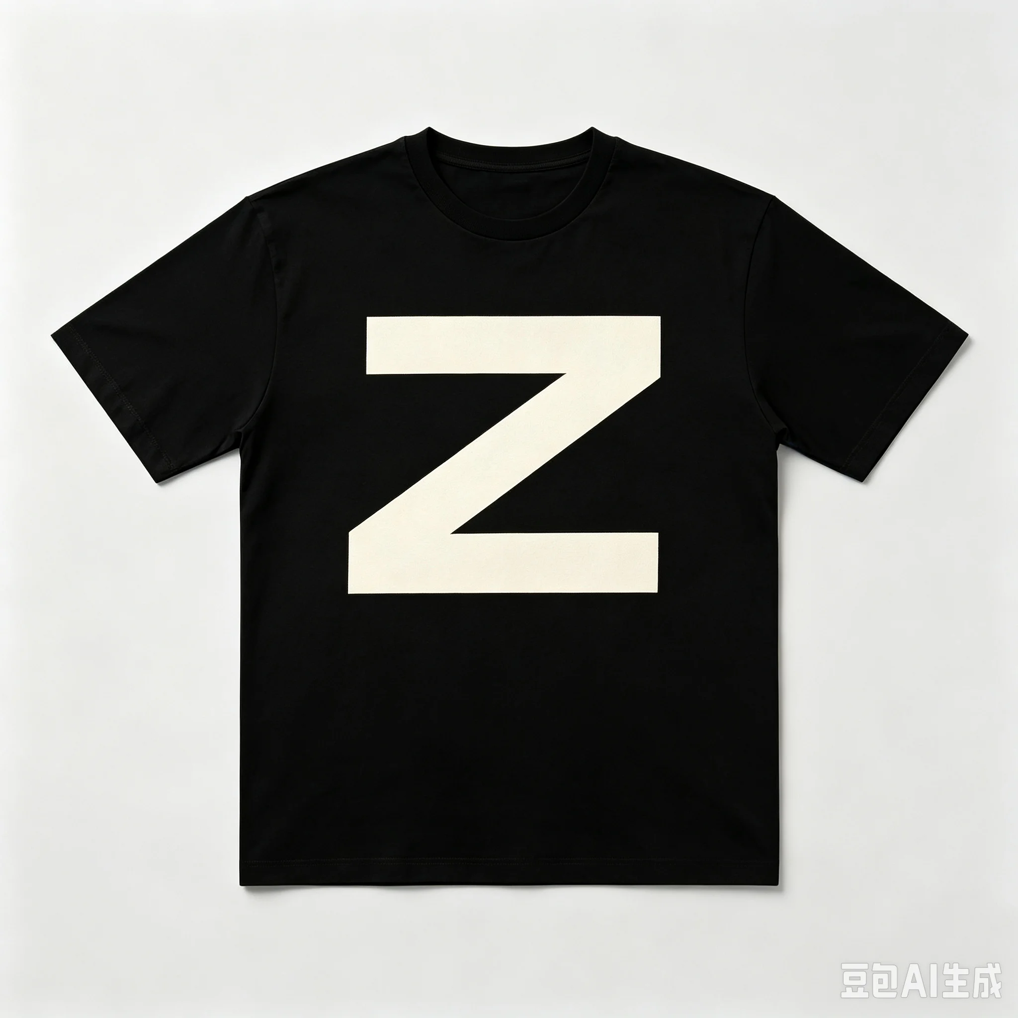 Unisex Black T‑Shirt Minimalist Large Letter Z Print Short Sleeve Tees Casual Streetwear Men Women Loose Cotton Tops