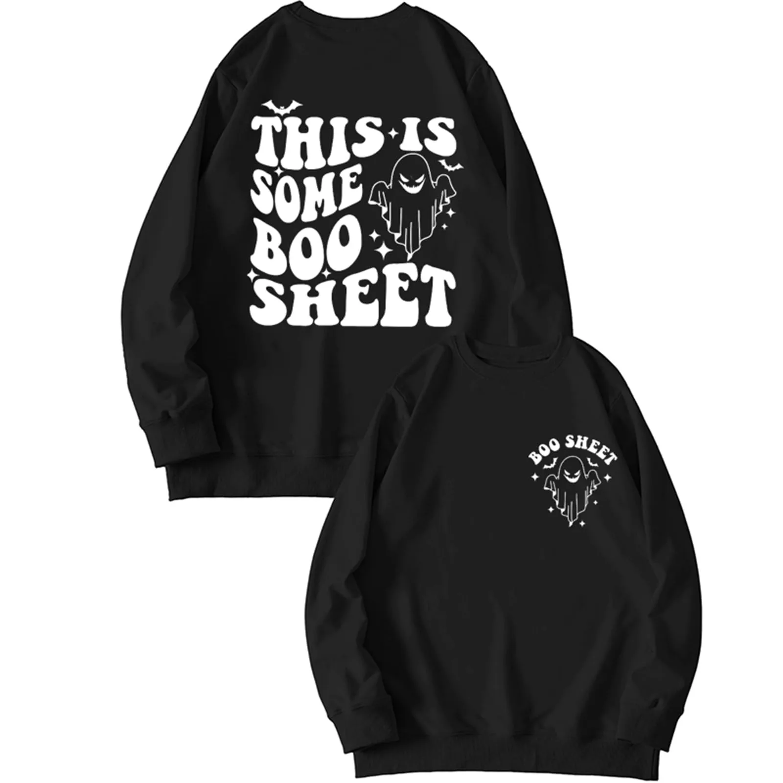 This Is Some B Oo Sheet Sweatshirt Women Halloween Long Sleeve Pullover Tops Crewneck Fall Graphic Shirts 2024