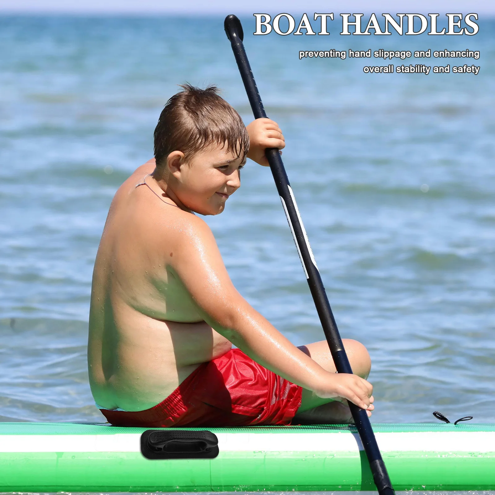 Alça de segurança perfurada inflável para barco, design ergonômico para caiaque, canoa, bote, barco inflável, canoa, alças de segurança