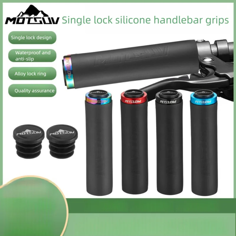 MOTSUV Lock-On Silikon MTB-Griffe, Stoßdämpfende Rutschfeste Ergonomische Lenkergriffe für Mountainbike-Radfahren