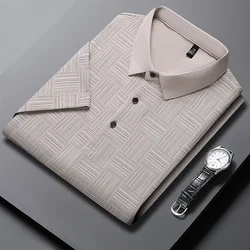 2026 Men's New Printed Business Casual Short sleeved POLO Shirt Fashion Short sleeved Comfortable and Breathable Top