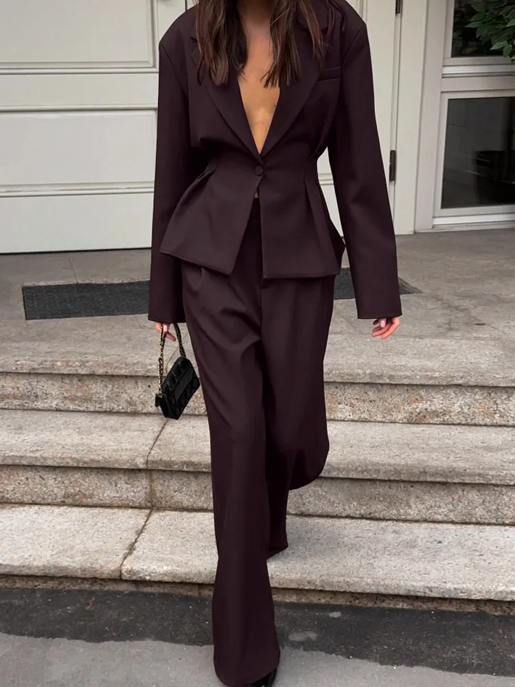 2026 مجموعة أزياء للنساء 2 قطعة مجموعات جديدة مطابقة قطعتين مجموعات طويلة الأكمام السترة بلوزات وسراويل الدعاوى وتتسابق الملابس