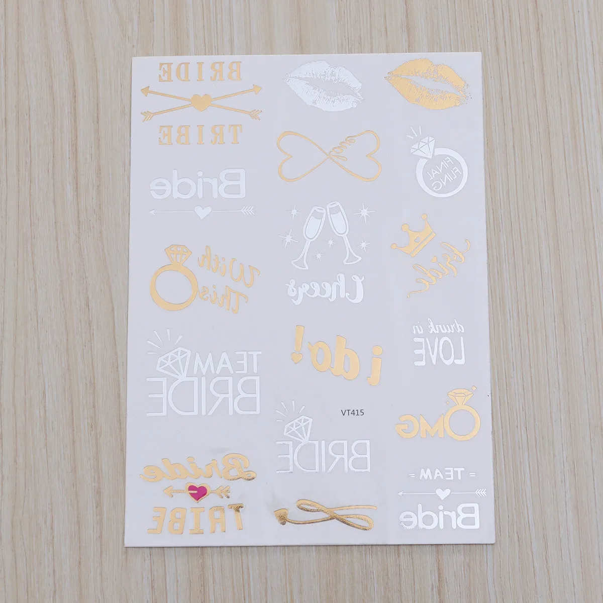 

6 шт. водонепроницаемых временных татуировок золотого и серебряного цвета, металлические наклейки-тату для девичника, для тела, рук, лодыжек