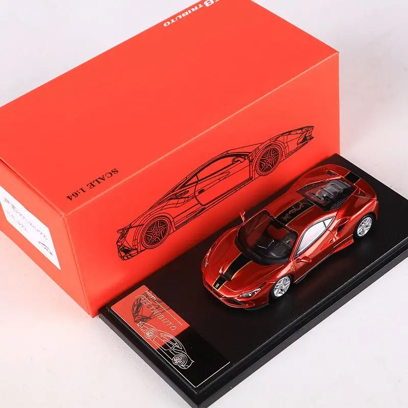 Diecast Model Car 1/64 Ferrari F8 Tributo Car Mode Ferrari Sports Car Veicoli da gioco Giocattoli per ragazzi