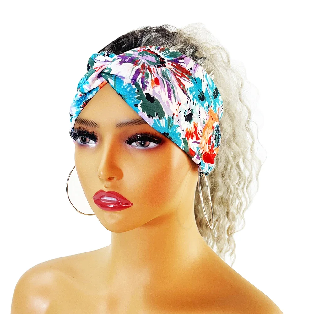 جديد إمرأة مطبوعة عقدة عمامة الهندي مسلم أغطية الرأس غطاء الكيماوي الحجاب قبعة بونيه رئيس التفاف عصابات فقدان الشعر الحجاب #5