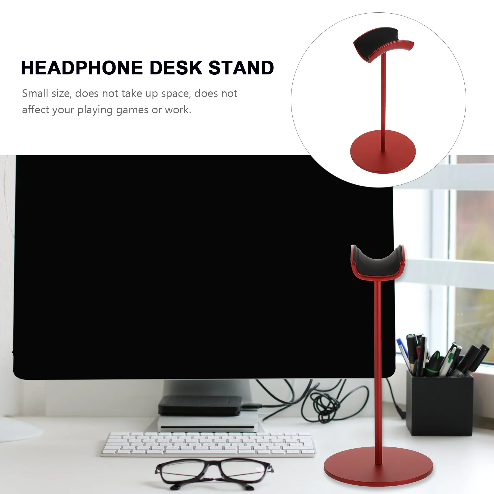 

1Pcs Compact Headphone Stand Stable Curve Design Suitable All Headsets Desktop Organizer Holder Headset Stand Headphone Holder