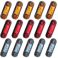 5PCS 12-30V 3LED Side Marker Light Car External Light Warning Tail Clearance Light Signal Brake Lamp for Truck Trailer Lorry Bus